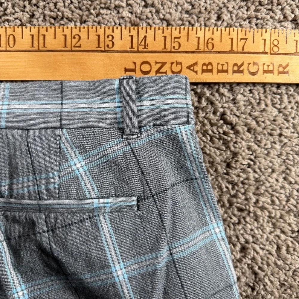 GAP Skinny Ankle Pants Women 12 Plaid Grey Blue Casual‎ Office preppy trousers